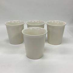 フリーカップ 4客 白磁 ポーセラーツ - メルカリ