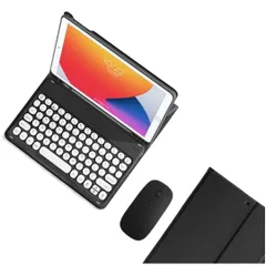 マウス付き 2025 iPad 第11世代 11インチ (A16 2025) キーボードケース 丸型キー 2022 iPad 第10世代 10.9インチ キーボード 大人 可愛い カラーキーボード カラフル マグネット分離式 Apple Pencil 収納可