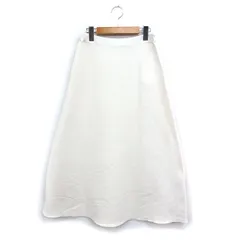 オペークドットクリップ OPAQUE.CLIP タグ付き ニット フレアスカート ロング丈 無地 あったか 38 M ホワイト 白 /FT27