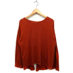 フリークスストア FREAKS STORE バックカット ニット セーター 長袖 丸首 ゆったり 綿 F オレンジ /FT42