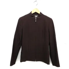 ナチュラルビューティー NATURAL BEAUTY ジャケット アウター 総裏地 ウール混 ジップアップ スタンドカラー M 茶 ブラウン /NT28のサムネイル