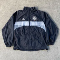 00's adidas Germany National Team. サッカー　ドイツ代表 ナイロントラックジャケット　ブラック　アディダス　古着　黒　XL