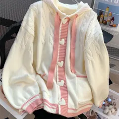 のんびりとしたフーディー付きセーターコート 女性用 小柄体型向け 秋冬コーディネート ルーズで外着に適し 若々しさを演出するニットカーディガン