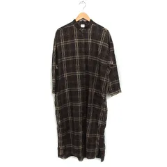 アーバンリサーチ ドアーズ URBAN RESEARCH DOORS チェック シャツ ワンピース 長袖 ロング丈 One ブラウン 茶 /FT23