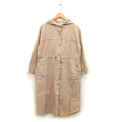 サマンサモスモス SM2 blue フード スプリングコート ロング ドローストリング コットン 綿 無地 F ベージュ /NT32