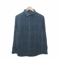 センスオブプレイス バイ アーバンリサーチ Sense of Place by Urban Research ネルシャツ シャツ チェック 綿 コットン 長袖 M グリーン ネイビー 緑 紺 /TT17