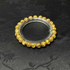 018 ゴールド タイチン ルチル クォーツ 12mm-13mm 金針水晶 大玉