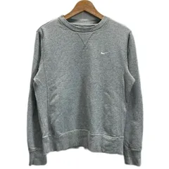 NIKE　スウェット　トレーナー　トップス　クルーネック　コットン　無地　ワンポイント　ブランドロゴ　スウッシュ　刺しゅう　Vガゼット　スポーツ　古着