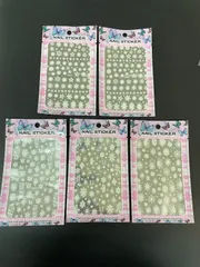 訳あり　ネイルシール　雪の結晶　5点セット