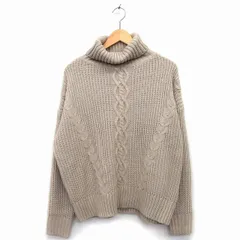 ナチュラルクチュール natural couture セーター ニット 長袖 タートルネック ケーブル編み 切替リブ M ダークベージュ /HT34