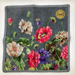 6025　良品　FEILER　フェイラー　シュニール織り　ラビリンス　タオル　ハンカチ　ハンカチタオル　グレー　ピンク　ベージュ　紫　パープル　花　花柄