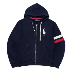 (L) ポロラルフローレン ビックポニー サーマル フーディー ジップアップ ネイビー