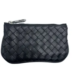 ボッテガヴェネタ キーポーチ イントレチャート コインケース 小銭入れ キーリング ブラック 131232 V0016 BOTTEGA VENETA ABランク 中古