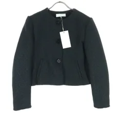 未使用 ZARA ザラ 長袖 ノーカラージャケット S ブラック レディース 古着