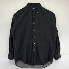 古着 90's/90年代 ラルフローレン RALPH LAUREN 長袖シャツ コーデュロイ生地 ワンポイントロゴ BLAKE M  ブラック系 メンズ