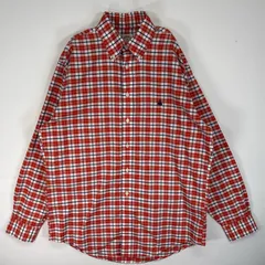 古着 ブルックスブラザーズ Brooks Brothers 長袖シャツ ロゴ 刺繍 チェック 346 M  オレンジ系 マルチカラー メンズ