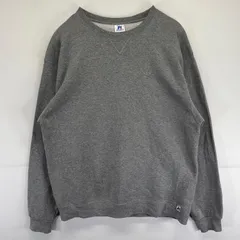 古着 ラッセル Russell スウェット 大きいサイズ トレーナー クルーネック 無地 ワンポイントロゴ XL  グレー系 メンズ