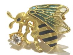 中嶋邦夫 エナメル D0.10ct 750 K18 2.7g ピン 蜂 ブローチ - メルカリ