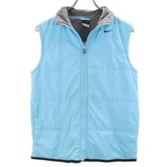 NIKE ナイキ 中綿 ジップ ベスト S ブルー CLIMA-FIT メンズ 古着