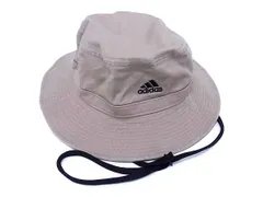 ■極美品■ adidas アディダス コットン100％ バケットハット サファリハット 帽子 表記サイズ JPL(58cm) ベージュ系 DK7228のサムネイル