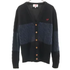 美品 マスターバニーエディション ウール ニットカーディガン 4 ブラック サイズ：1 MASTER BUNNY EDITION マスターバニーエディション ウール V