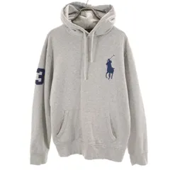 POLO RALPH LAUREN ポロラルフローレン ビッグポニー 長袖 スウェットパーカー L グレー プルオーバー メンズ 古着