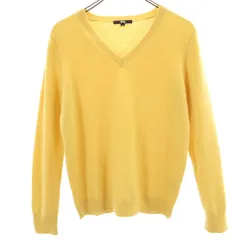 UNIQLO ユニクロ カシミヤ100% 長袖 Vネック セーター L マスタード ニット レディース 古着