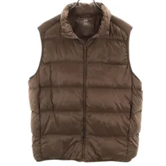 UNIQLO ユニクロ ウルトラライト ダウンベスト XL ブラウン系 収納袋付き メンズ 古着