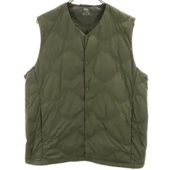 UNIQLO ユニクロ ウルトラライト ダウンベスト XL カーキ ウェーブキルト コンパクト メンズ 古着