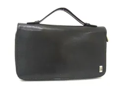 dunhill ダンヒル レザー 2WAY セカンドバッグ ラウンドファスナー 長財布 ウォレット 札入れ 小銭入れ ダークブラウン系 DJ4300