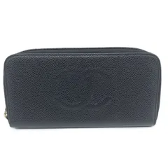 シャネル ラウンドファスナー 長財布 ココマーク キャビアスキン ゴールド金具 ブラック 7番台 ABランク 中古