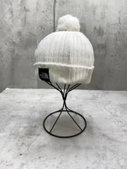 美品 THE NORTH FACE ザノースフェイス ポンポン付き ニット帽 sizeF/白 ◆■レディース