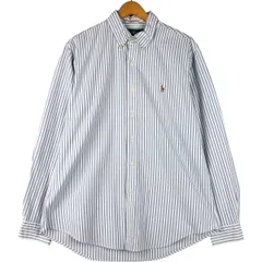 古着 ラルフローレン Ralph Lauren CUSTOM FIT 長袖 ボタンダウンストライプシャツ メンズL相当/eaa600792