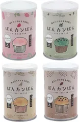 災害備蓄用パン ぱんカンぱん 4種類の味が楽しめる、おためしセット 合計4缶入りセット プレーン・チョコ・ストロベリー・抹茶黒まめ 5年保存 保存食 非常食 長期保存 パンの缶詰 災害備蓄【Amazonから発送】のサムネイル