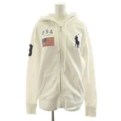 ポロ ラルフローレン POLO RALPH LAUREN ビッグポニー パーカー ジップアップ ロゴ 刺繍 M 白 ホワイト 2116619820011018 /AN7