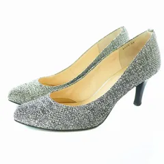 23区 オンワード樫山 パンプス ラウンドトゥ ツイード 24cm 黒 ブラック 白 ホワイト ベージュ /KU ■BM