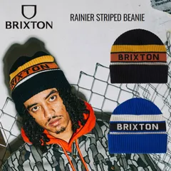 ブリクストン ニット帽 BRIXTON RAINIER STRIPED BEANIE ニットキャップ メンズ レディース ビーニー 帽子 スケボー スケートボード サーフィンのサムネイル