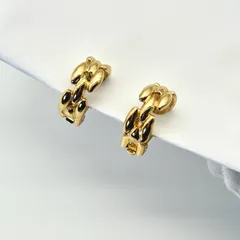 美品 Dior チェーン リンク イヤリング ゴールド 2個1組 クリスチャン ディオール  Christian ヴィンテージ 鎖型デザイン