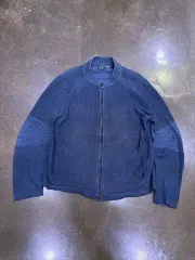 ARMANI EXCHANGE アルマーニ エクスチェンジ バイカラー ニット セーター ネイビー ジップアップ ジャケット L