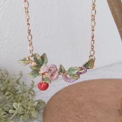 レネレイド Les Nereides フラワー ネックレス 花 バラ ピンク - メルカリ