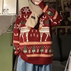 クリスマスセーター メンズ レディース ゆったり プルオーバー 冬 おしゃれ カジュアルニット 長袖