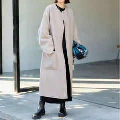 IENA (イエナ) ★★ ③ 22020900553130 ノンミュールジングウールリバーコート レディース グレー 36