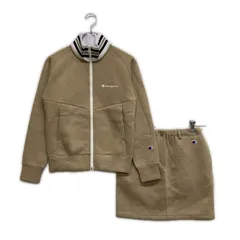 中古 レディース チャンピオンゴルフ Champion セットアップ S ベージュ フルジップパーカー×スカート ストレッチ