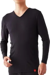 YG GUNZE グンゼ　Vネック9袖丈シャツ　ブラック　ＸＬサイズ　Vネックシャツ　下着　インナー