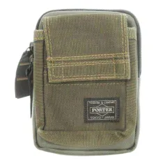 ポーター PORTER 吉田カバン PRISM ミニポーチ ベルトポーチ ウエストポーチ ナイロン ロゴ 茶 緑 カーキ /MN11 ■GY18