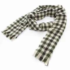 フェアファクス FAIRFAX マフラー ストール チェック柄 カシミヤ 緑 グリーン ベージュ /OU