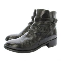 オフィチーネクリエイティブ Officine Creative ショートブーツ サイドジップ レザー ベルト 37 黒 ブラック /KU