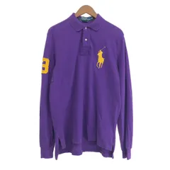 POLO RALPH LAUREN ポロラルフローレン 長袖ポロシャツ サイズ:M CUSTOM　FIT/ビッグポニー/ナンバー    パープル メンズ / 240001170676