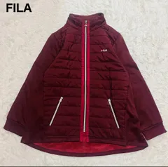 フィラ FILA レディース UV発熱綿エアライトジャケット スポーツ 裏起毛 刺繍ロゴ バーガンディー キルティング シャギー 軽量 ジャンパー ブルゾン アウター LL