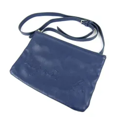 アニエスベー ショルダーバッグ レザー ビッグロゴ 鞄 カバン ブランド レディース ネイビー agnes b. 【中古】